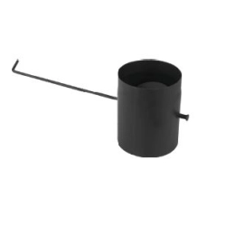 Szyber Ø 130 komina z długą rączką stalowy - czarny 2 mm